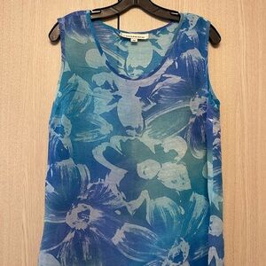 Valentina Blue Floral Tank Top